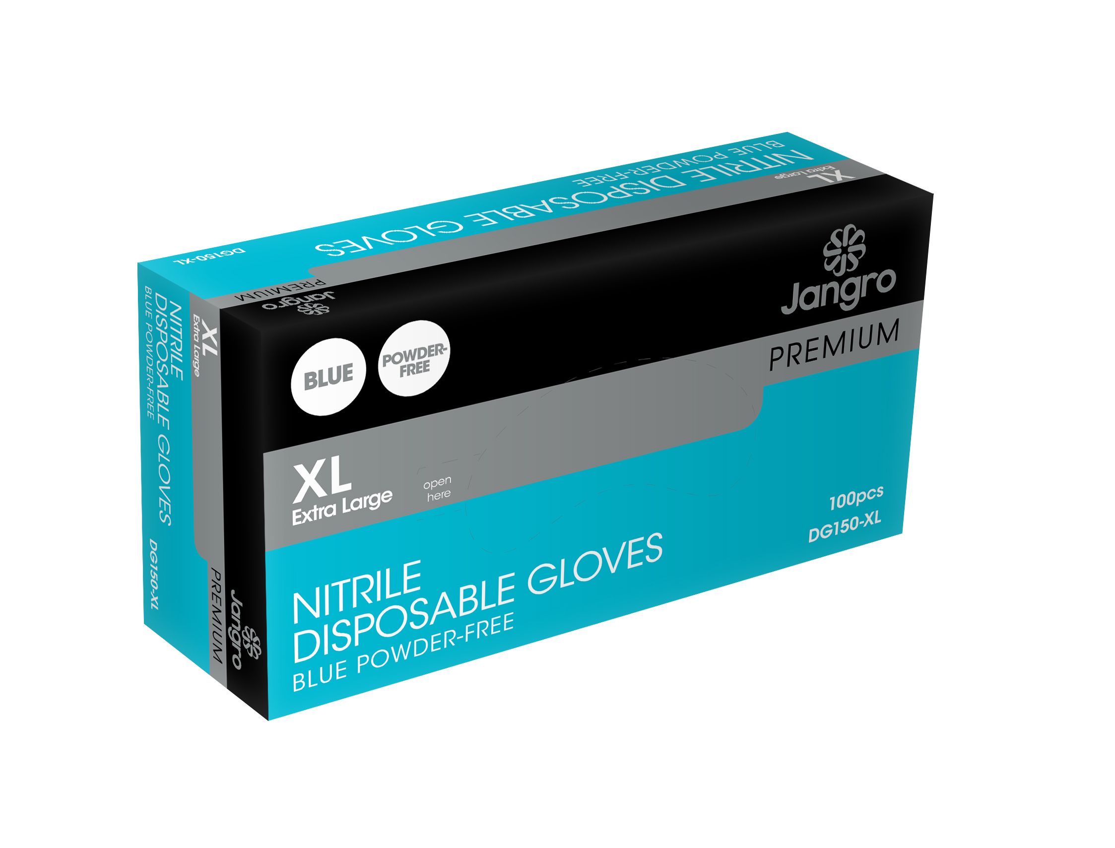 Blue Premium Nitrile Powder-Free Gloves - XL, Box of 100
