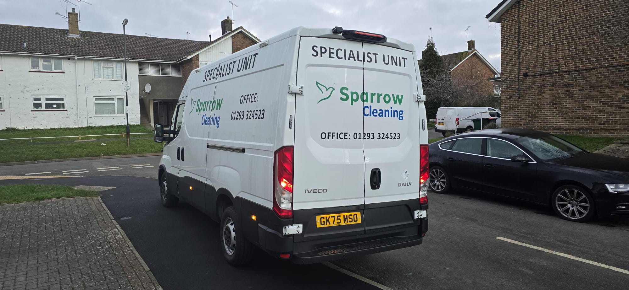 Sparrow Cleaning specialist unit biohazard cleaning van – branded vehicle used for trauma and biohazard cleaning
